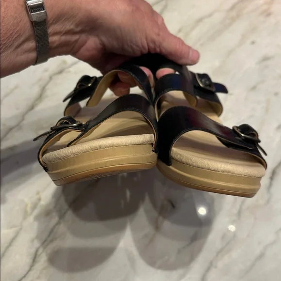 Dansko Karena Real Leather Slide Sandals with Buckle Detail - Picture 5 of 14